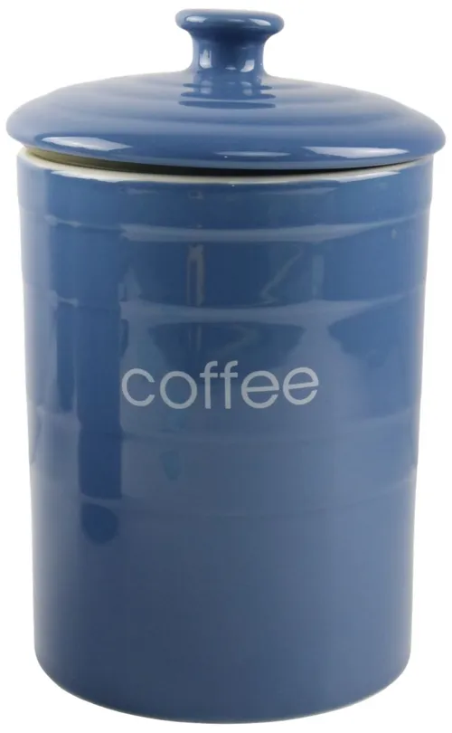 Blue Ceramic Coffee Canister With Lid