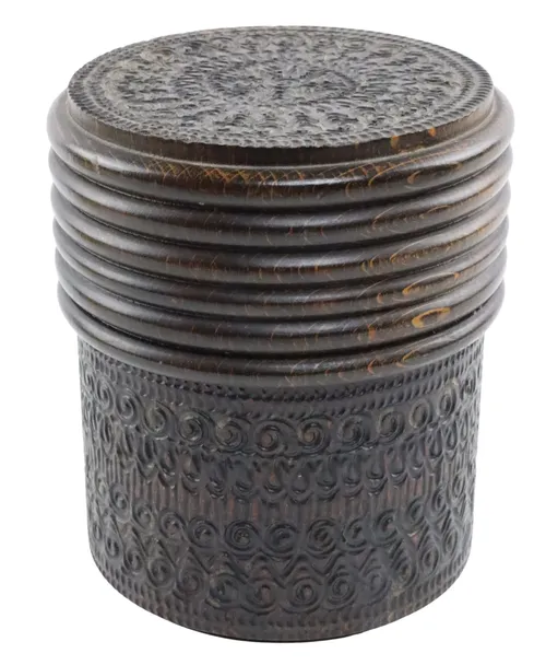 Dark Wood Carved Box With Lid