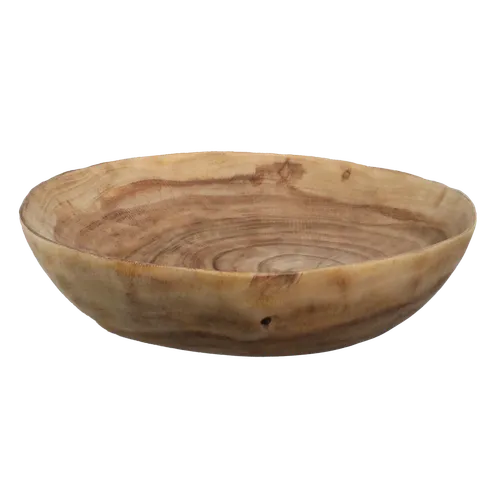 Natural Finish Raw Acacia Wood Serving Bowl