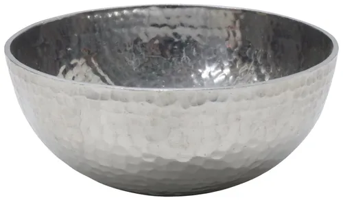 Silver Hammered Metal Bowl