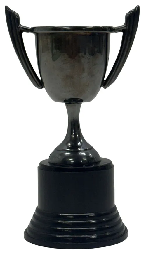 Vintage Silver Cup Trophy On Black Base