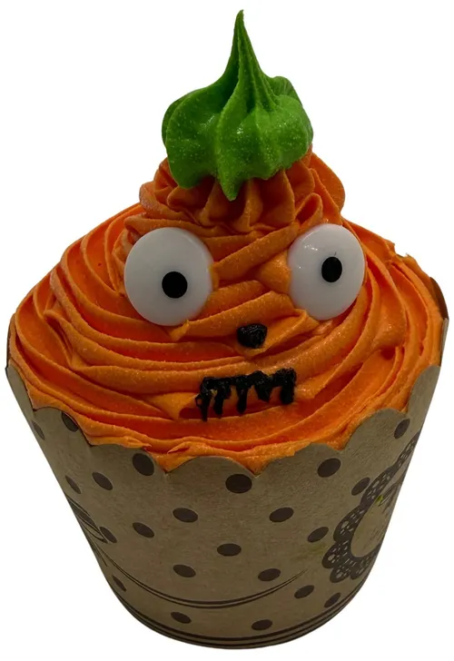 Artificial Orange Cupcake With Monster Face