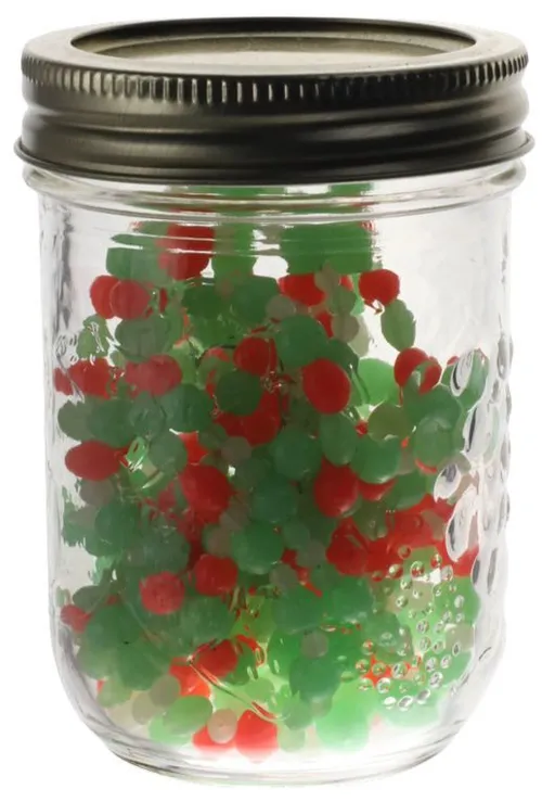 Glass Jar With Neon Beads
