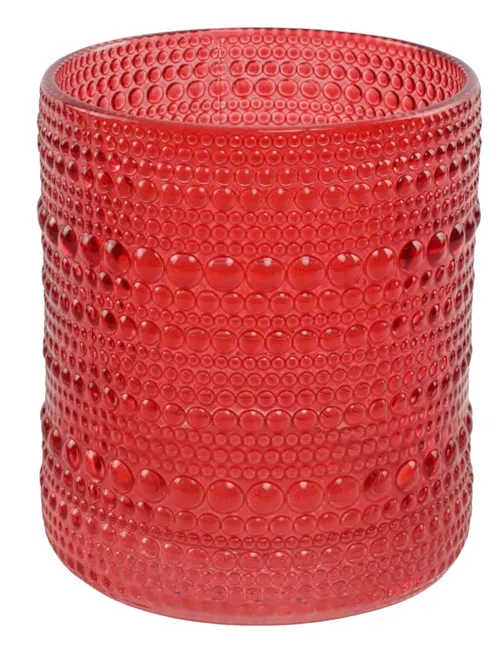Red Pebbled Drinking Glass