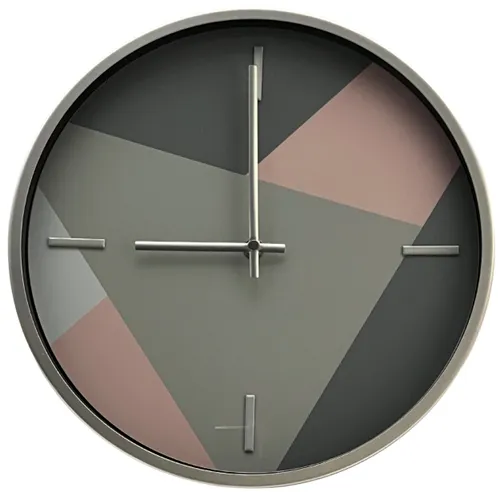 Silver & Pastel Abstract Wall Clock