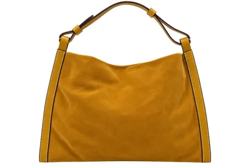 Mustard Gold Suede Shoulder Bag