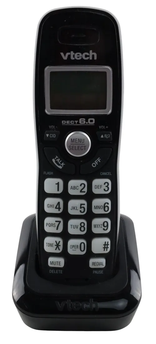 Black Cordless Phone With Clear Buttons