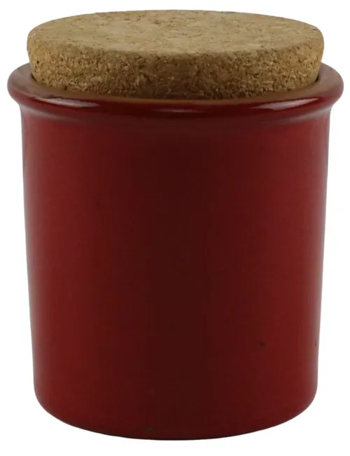 Red Ceramic Mini Storage Canister With Cork Lid