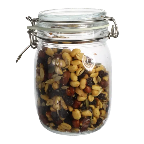 Clear Glass Canister With Trail Mix