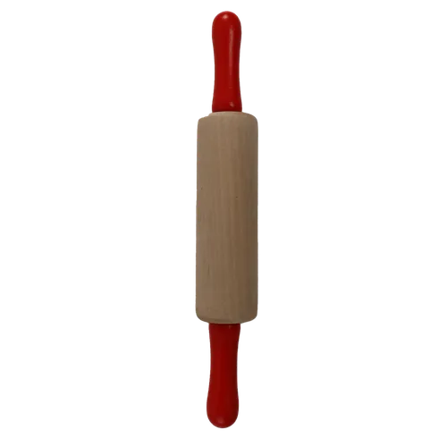 Small Red Wood Handle Wooden Rolling Pin