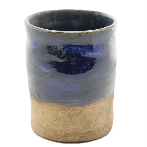 Blue Glazed Ceramic Cup Vase