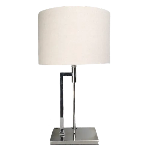 Polished Chrome Double Stem Adjustable Table Lamp With Sand Shade