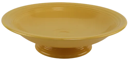 Yellow Ceramic Pedestal Serving Bowl