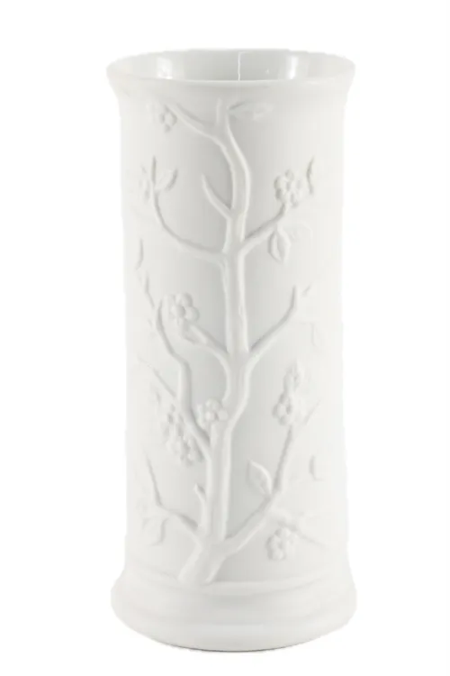 White Spring Tree Ceramic Vase