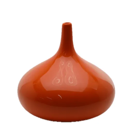 Pumpkin Orange Ceramic Bud Vase