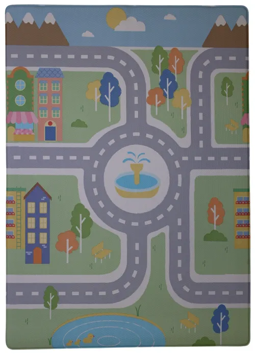 Pastel Intersection Foam Mat Rug 3'4