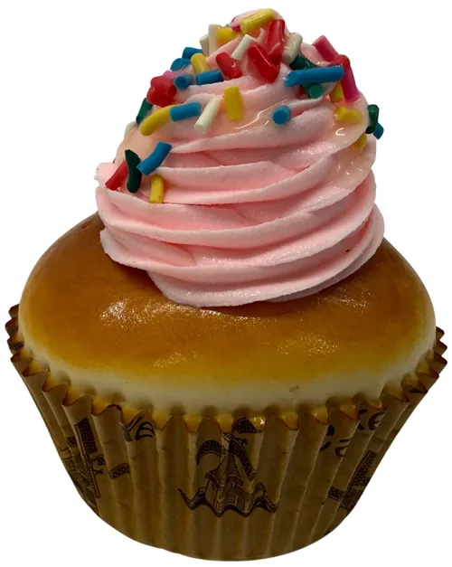 Artificial Cupcake With Pink Icing & Sprinkles