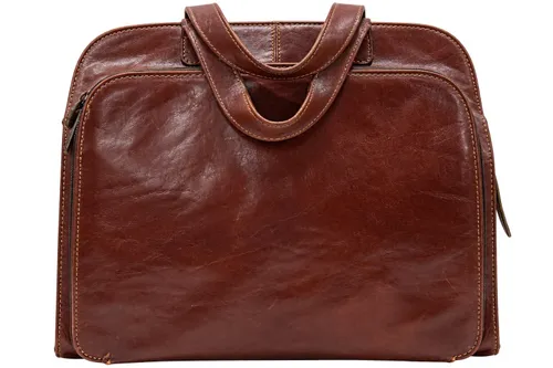 Vintage Style Brown Leather Briefcase or Document Bag