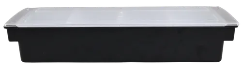 4 Compartment Black Condiment Tray Server With Lid