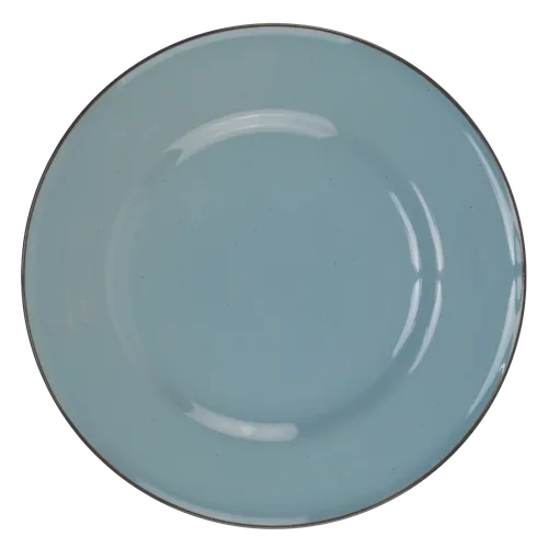 Light Blue Grey With Charcoal Rim Dinner Plate