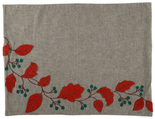 Beige With Red Fall Leaves Placemat