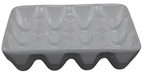 Gloss White Ceramic Egg Carton Holder