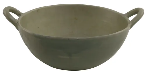 Moss Green Ceramic Serving Bowl With Handles