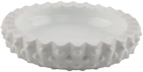 White Milk Glass Hobnail Decorative Bowl - Large