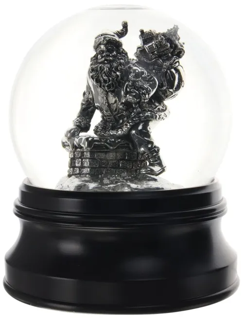 Silver Santa Christmas Snowglobe