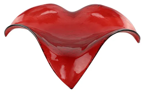 Red Glass Decorative Bowl