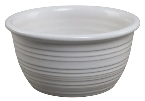 White Ceramic Ridged Cereal Bowl