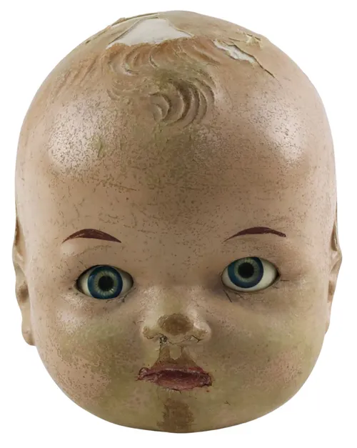 Antique Composition Doll Head - K