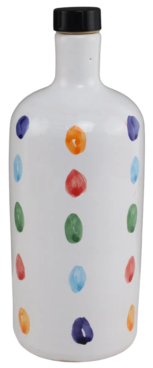 Large Coloured Dots On White Oil Cruet