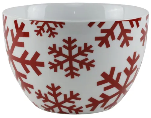White & Red Ceramic Mixing Bowl - Large