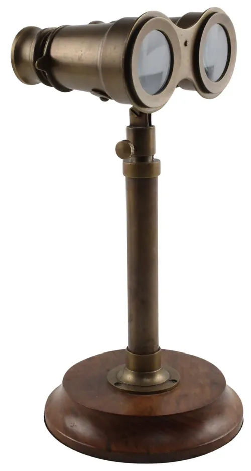 Brass Binoculars On Stand