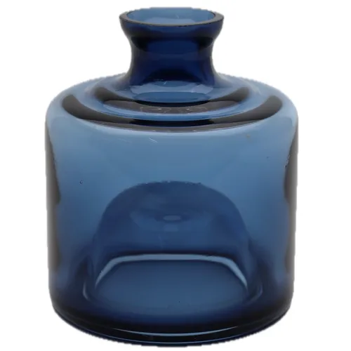 Blue Smoke Glass Vase - Small