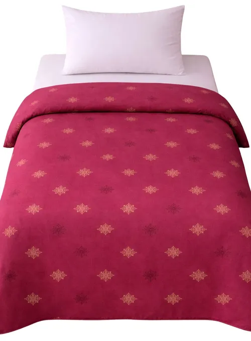 Bohemian Wine Duvet Cover With Stamped Gold Print - Single 