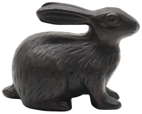 Brown Cast Iron Sitting Rabbit