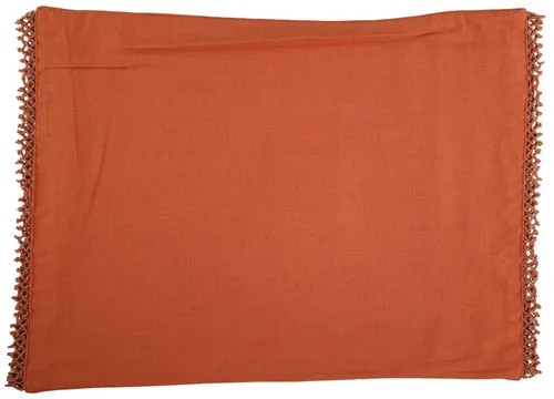 Orange Rectangular Placemat With Beaded Fringe