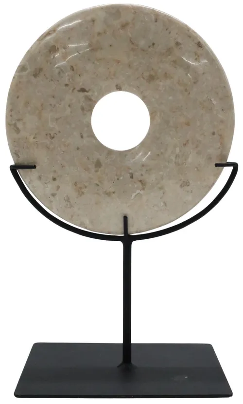 Marble Disc On Black Metal Stand