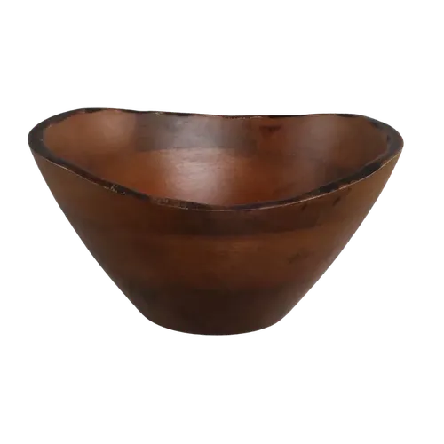 Rough Top Dark Acacia Wood Serving Bowl 