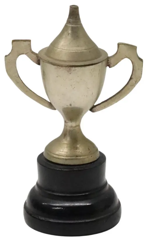 Vintage Miniature Trophy Cup On Black Base - K