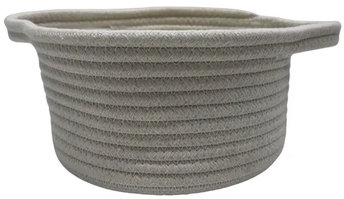 White Cotton Rope Storage Basket