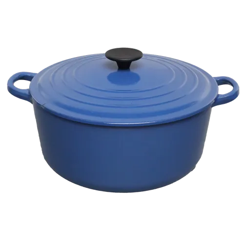 Medium Blue Cast Iron Dutch Oven 
