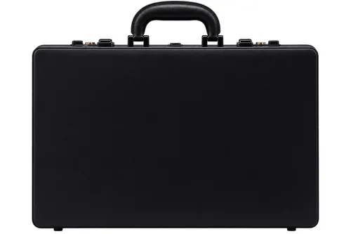 Slightly Rounded Corners Black Classic Attaché Briefcase