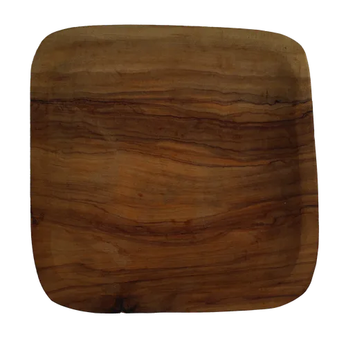 Small Shallow Wood Square Serving Dish