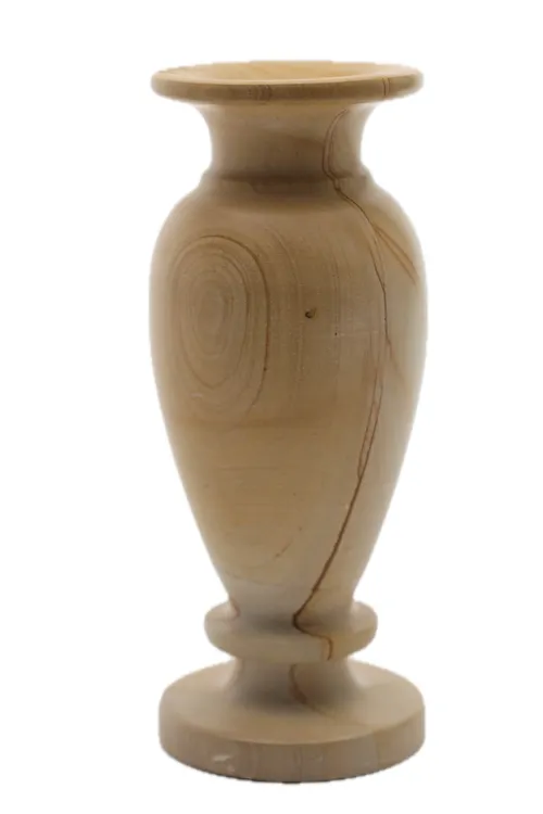 Small Sandy Woodgrain Petrified Wood Vase