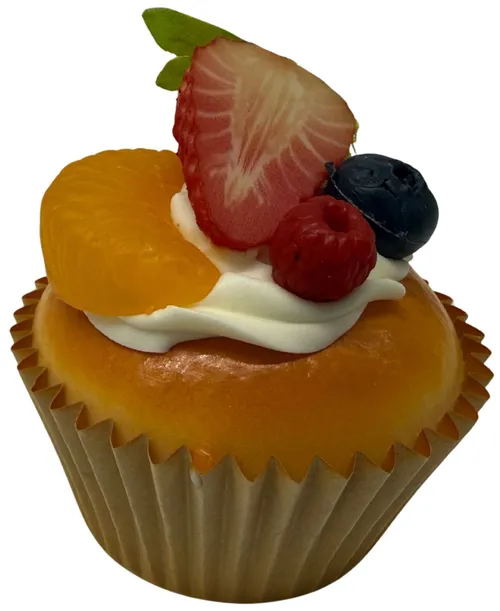 Artificial Strawberry & Orange Cupcake