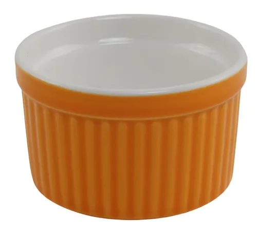 Orange Ribbed Ceramic Ramekin