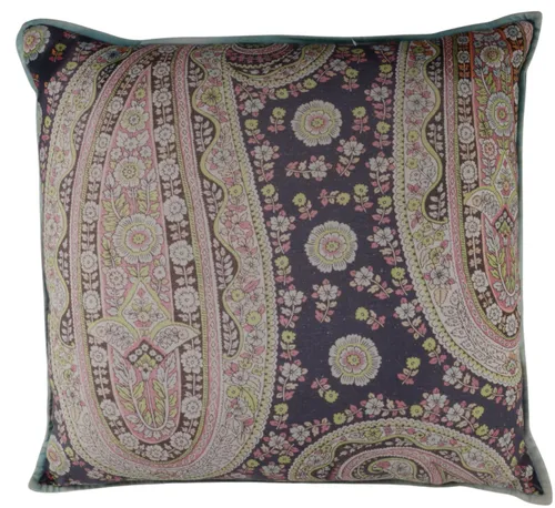Purple & Pink Pattern With Teal & White Patterned Reverse Throw Pillow